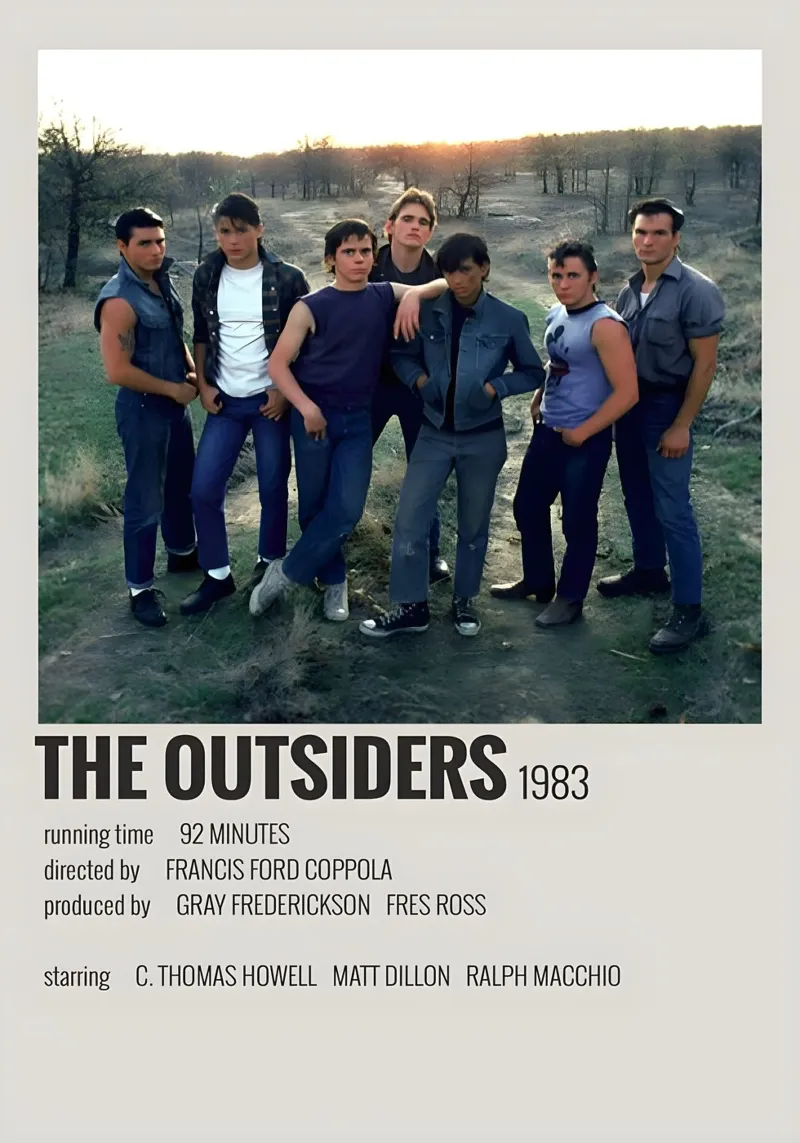 THE OUTSIDERS 1983 pellicola backlit da MVFminimalist