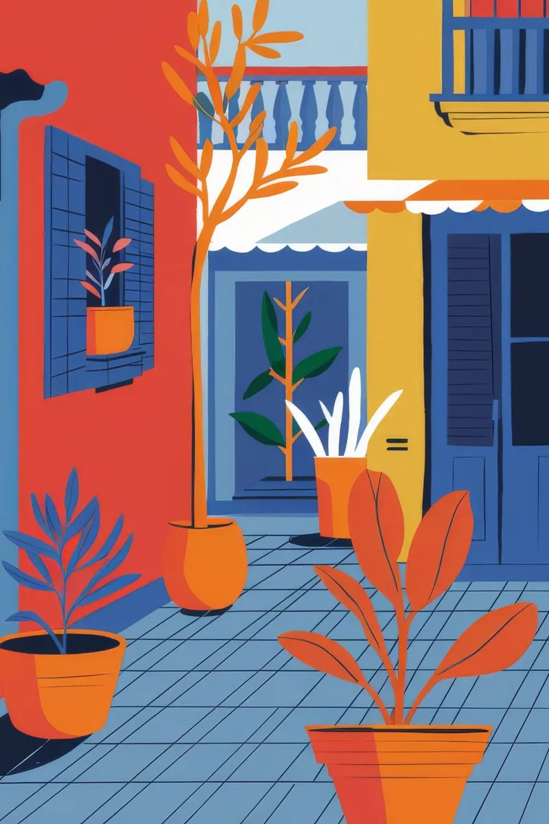 Orange Balcony View hahnemühle by Haven Fantasy
