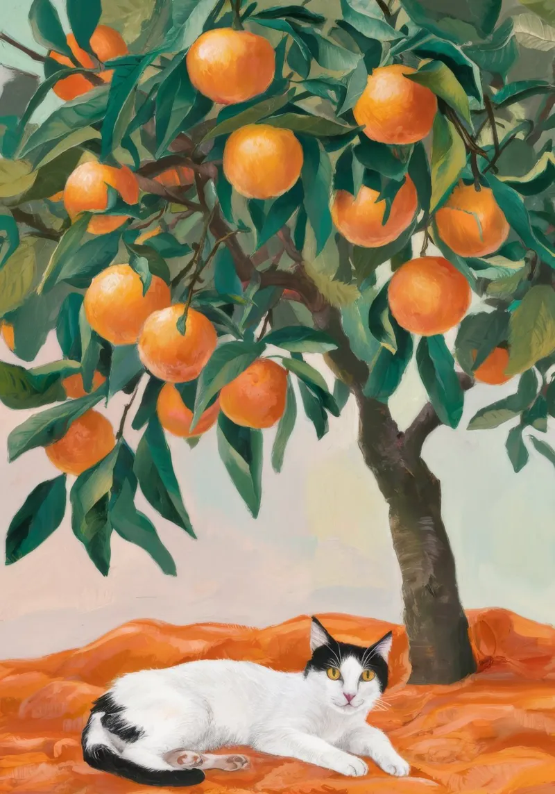 Sinaasappelboom sluimer poster met kunststof frame van Haven Fantasy