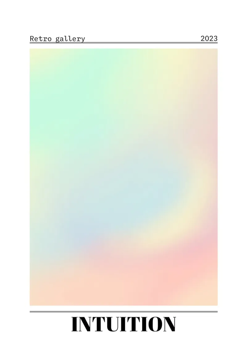 Retro Gallery Intuition Gradient Abstract Poster Art 2023 poster con telaio in alluminio da homdeco