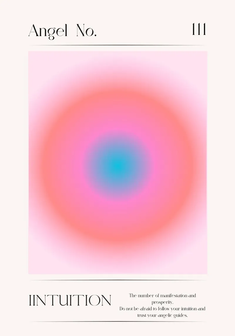 Ángel Número 111 Intuición Manifestación Aura Póster hahnemühle de homdeco