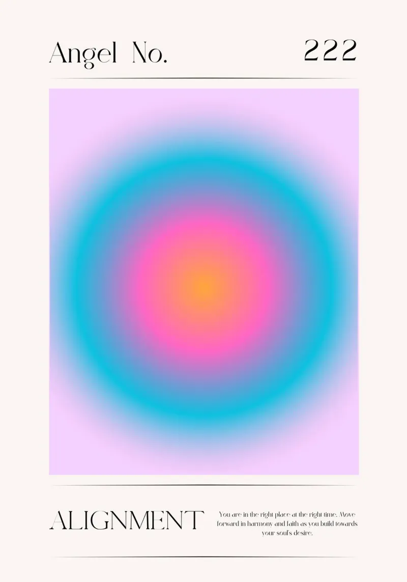 Angel Number 222 Alignment Aura Gradient Art Print hahnemühle by homdeco