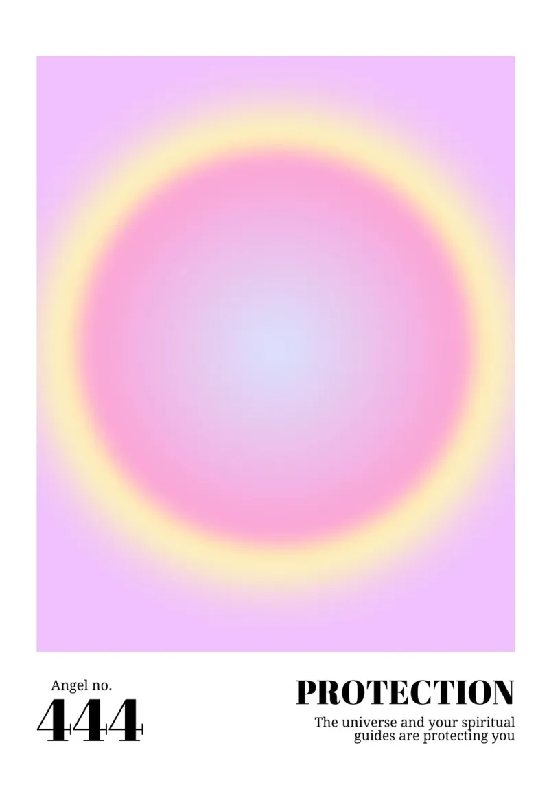 Angelo Numero 444 Protezione Aura Gradiente Poster Art pellicola backlit da homdeco