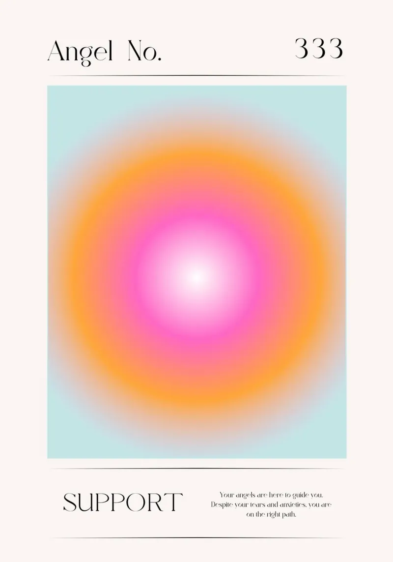 Angelo numero 333 Supporto Aura Gradiente Poster Art pellicola backlit da homdeco