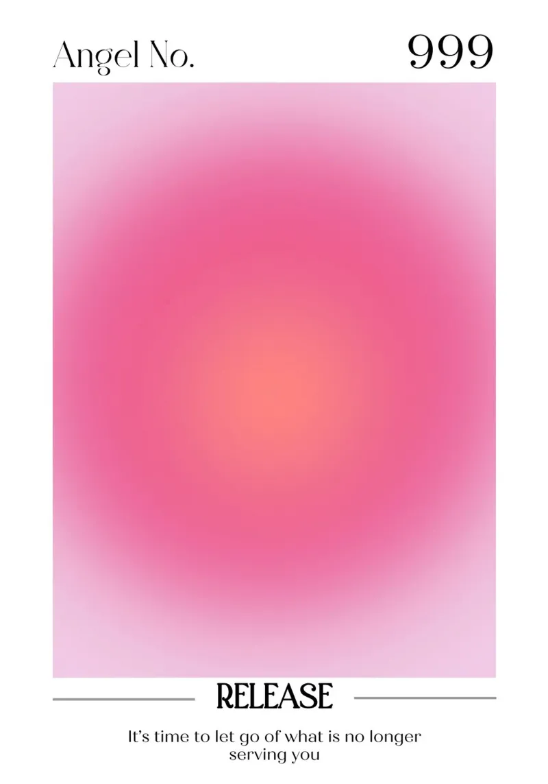 Angelo numero 999 Rilascio dell'aura Gradiente Poster Art pellicola backlit da homdeco