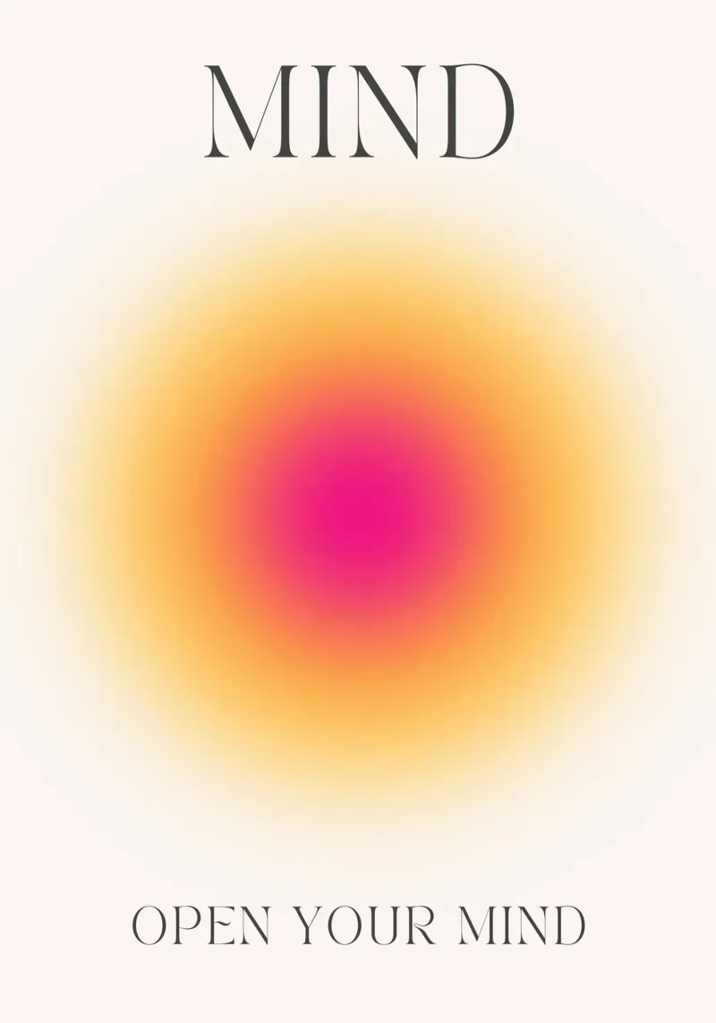 Poster psichedelico "Open Your Mind" (Aura Gradiente) pellicola backlit da homdeco
