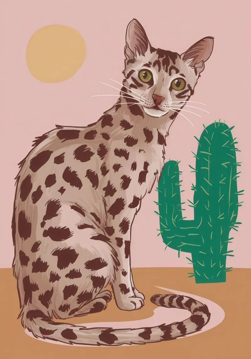 Gevlekte Cactus Majesteit canvas met Baklijst van Pale Aura