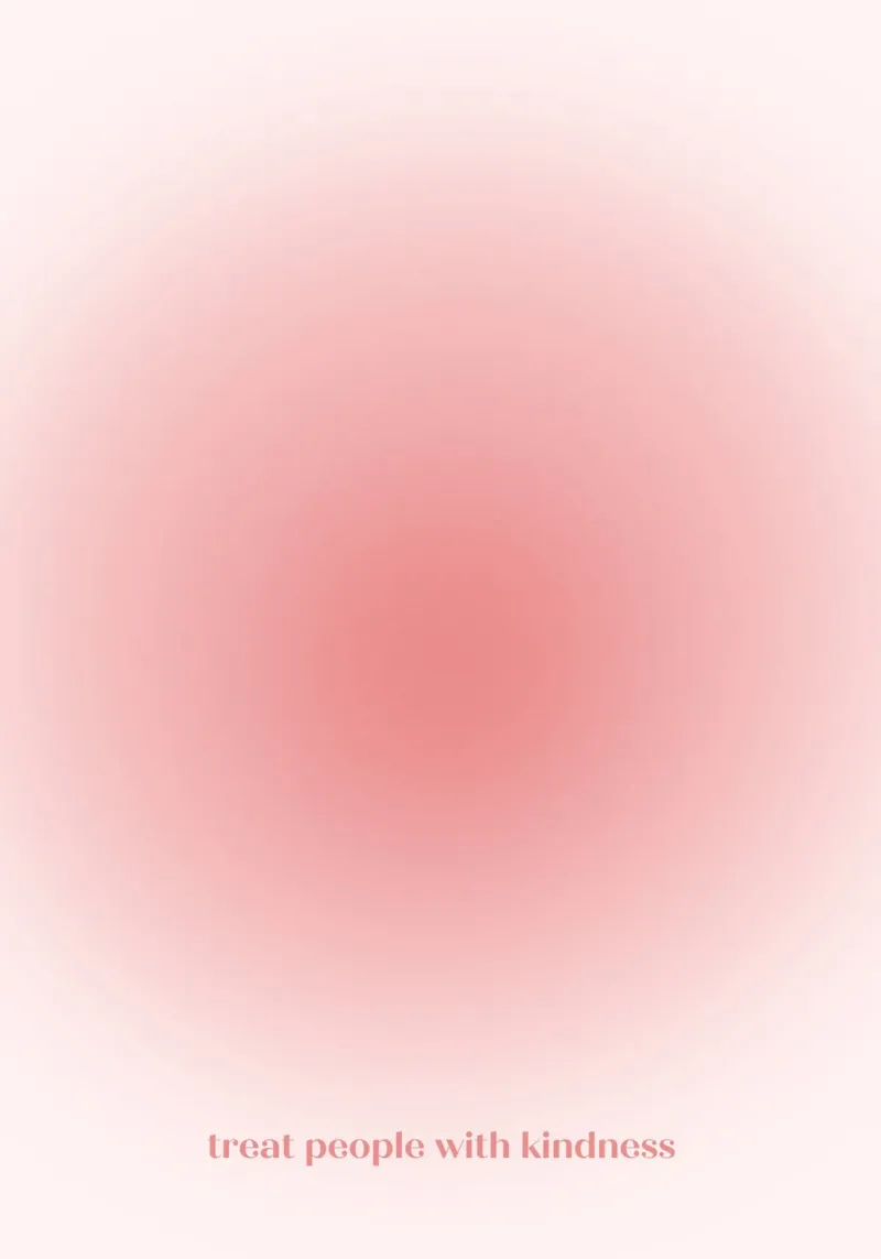 Arte sfumata "Tratta le persone con gentilezza" Rosso Rosa Aura plexiglass da homdeco