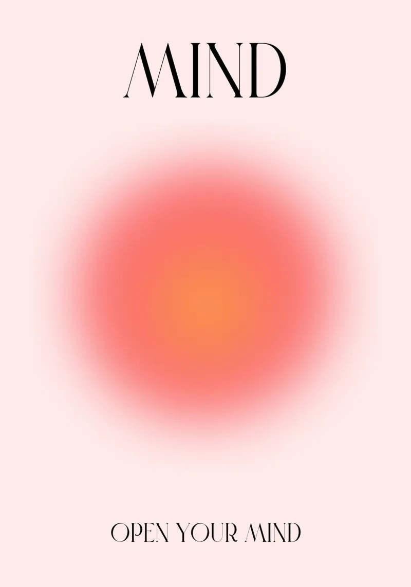 Poster astratto "Open Your Mind" Aura ardente a gradiente pellicola backlit da homdeco