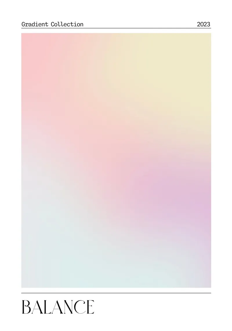 Poster astratto della collezione "Balance" Pastel Gradient 2023 pellicola backlit da homdeco