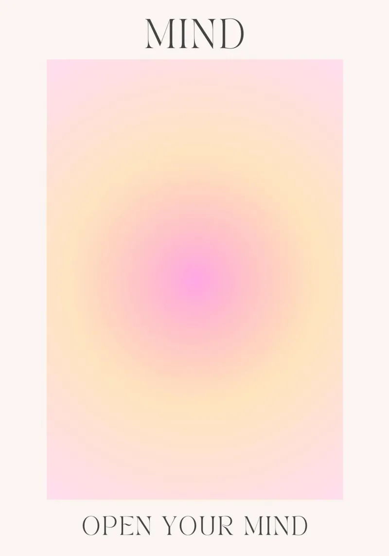Poster astratto pastello "Open Your Mind" Aura Gradient pellicola backlit da homdeco