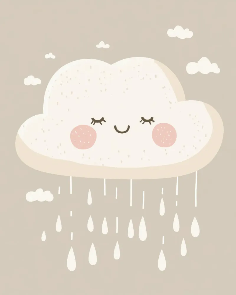 Whimsical Cloud poster with aluminum frame by Happy Littles