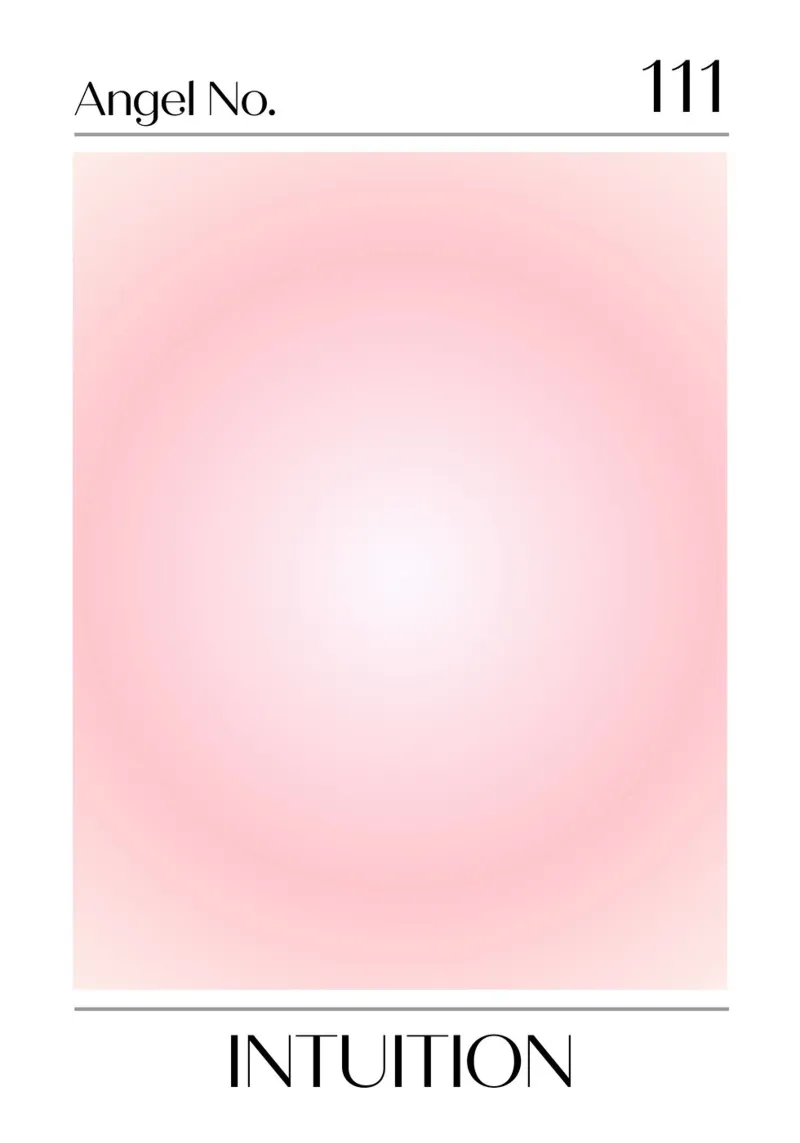 Angelo Numero 111 Intuizione Poster Aura Rosa Soft plexiglass da homdeco