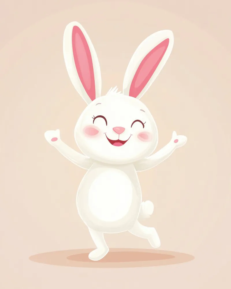 Whimsical Bunny poster with plastic frame by Happy Littles