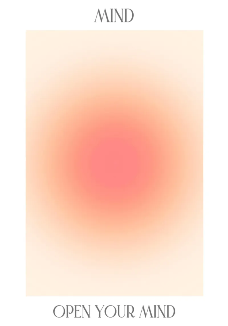Arte astratta "Open Your Mind" Rosa Pesca Aura Gradiente pellicola backlit da homdeco