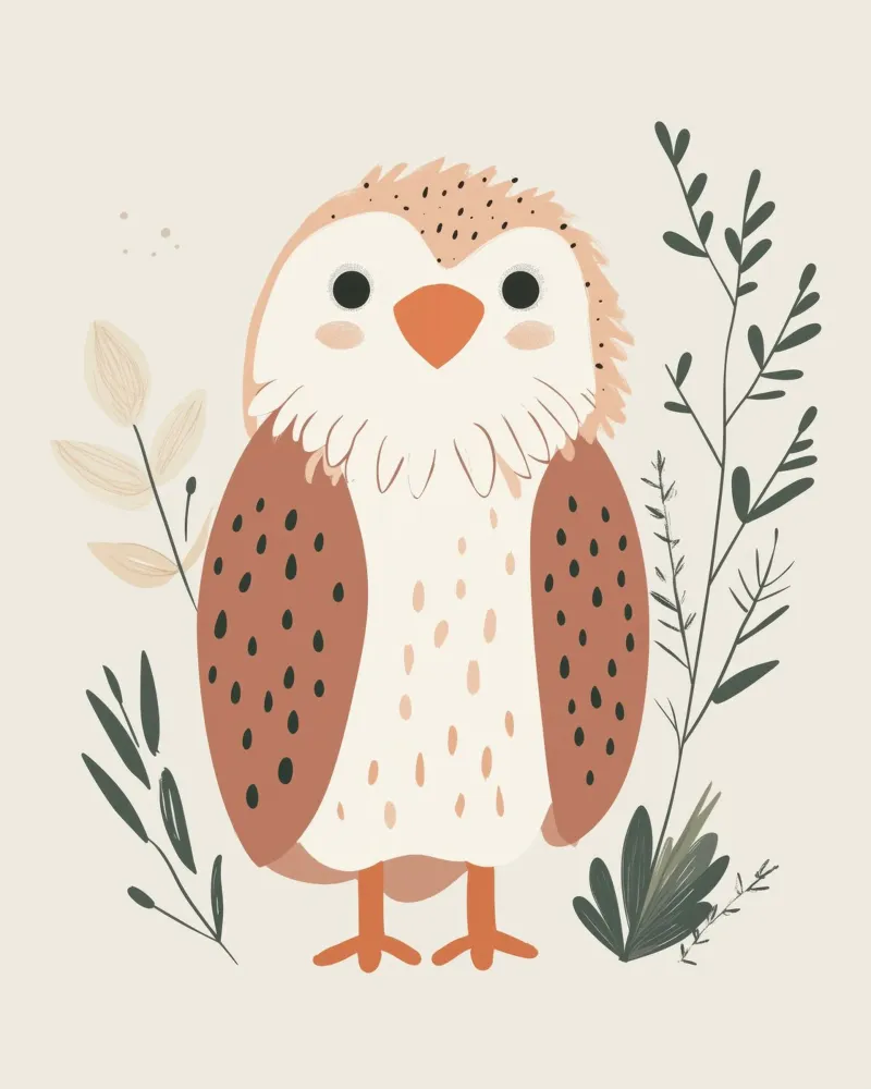 Whimsical Eagle poster with wooden frame by Happy Littles