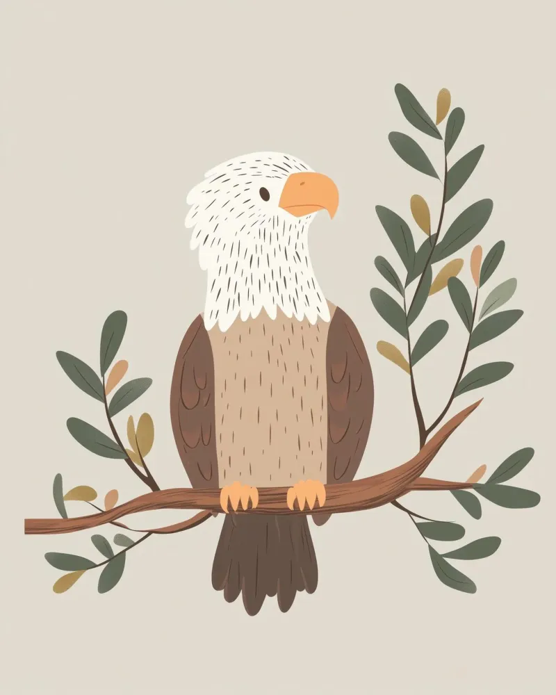 Whimsical Eagle poster with plastic frame by Happy Littles