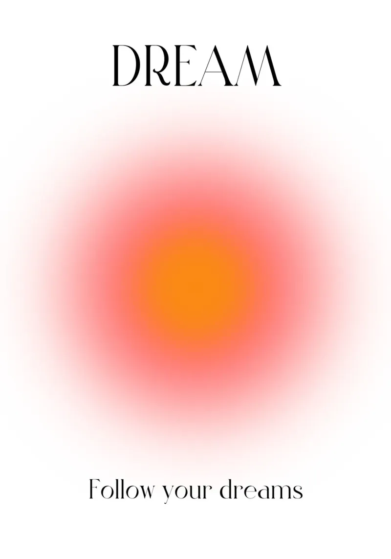"DREAM" Segui i tuoi sogni Aura Gradient Poster Art carta hahnemühle da homdeco