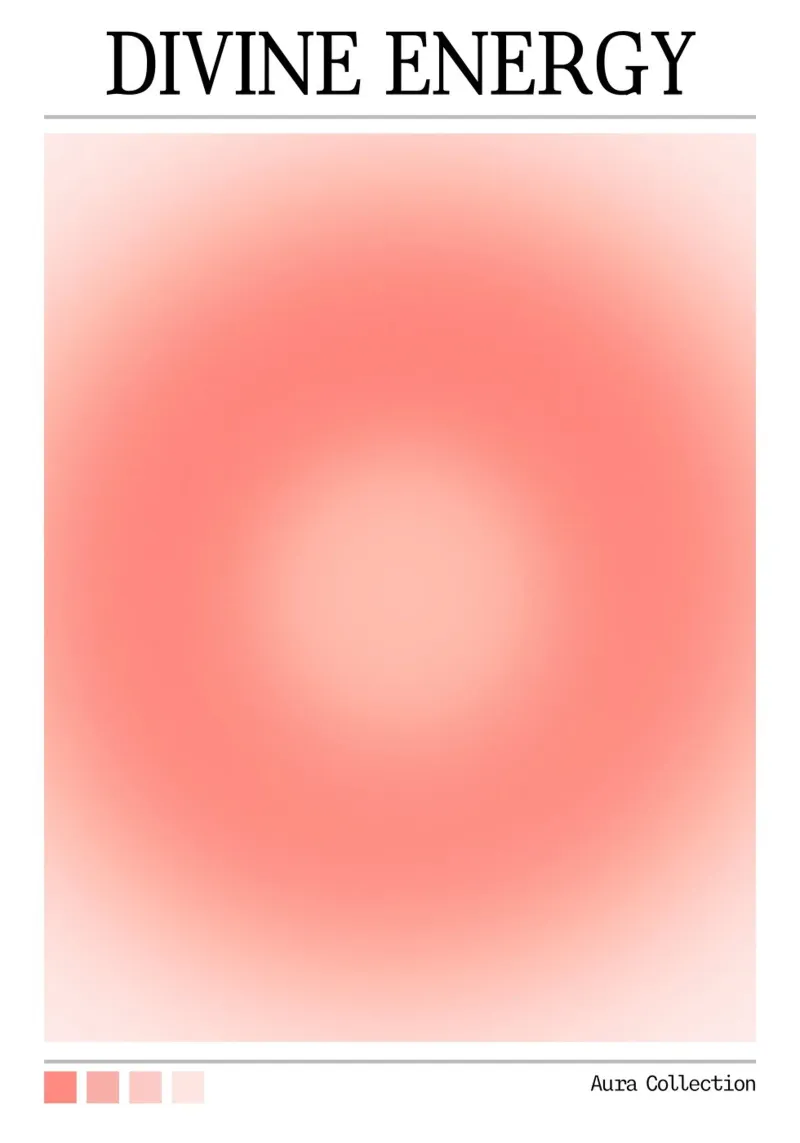 "Divine Energy" Aura Collection Red Peach Gradient Art hahnemühle by homdeco