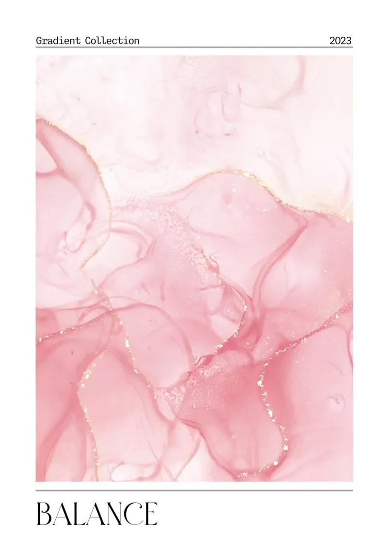 "Balance" Roze Marmer Goud Abstracte Kunstdruk 2023 canvas met Baklijst van homdeco