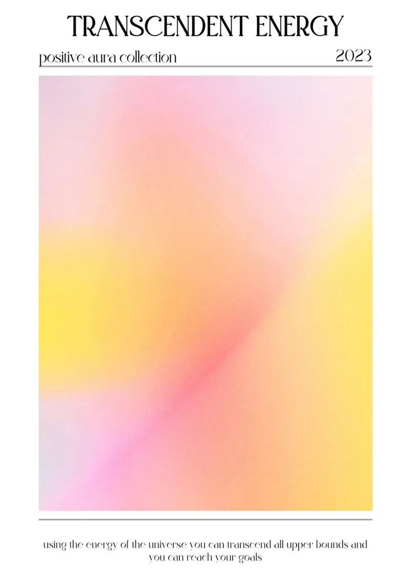 "Energia trascendente" Poster a gradiente di aura positiva 2023 alluminio dibond da homdeco