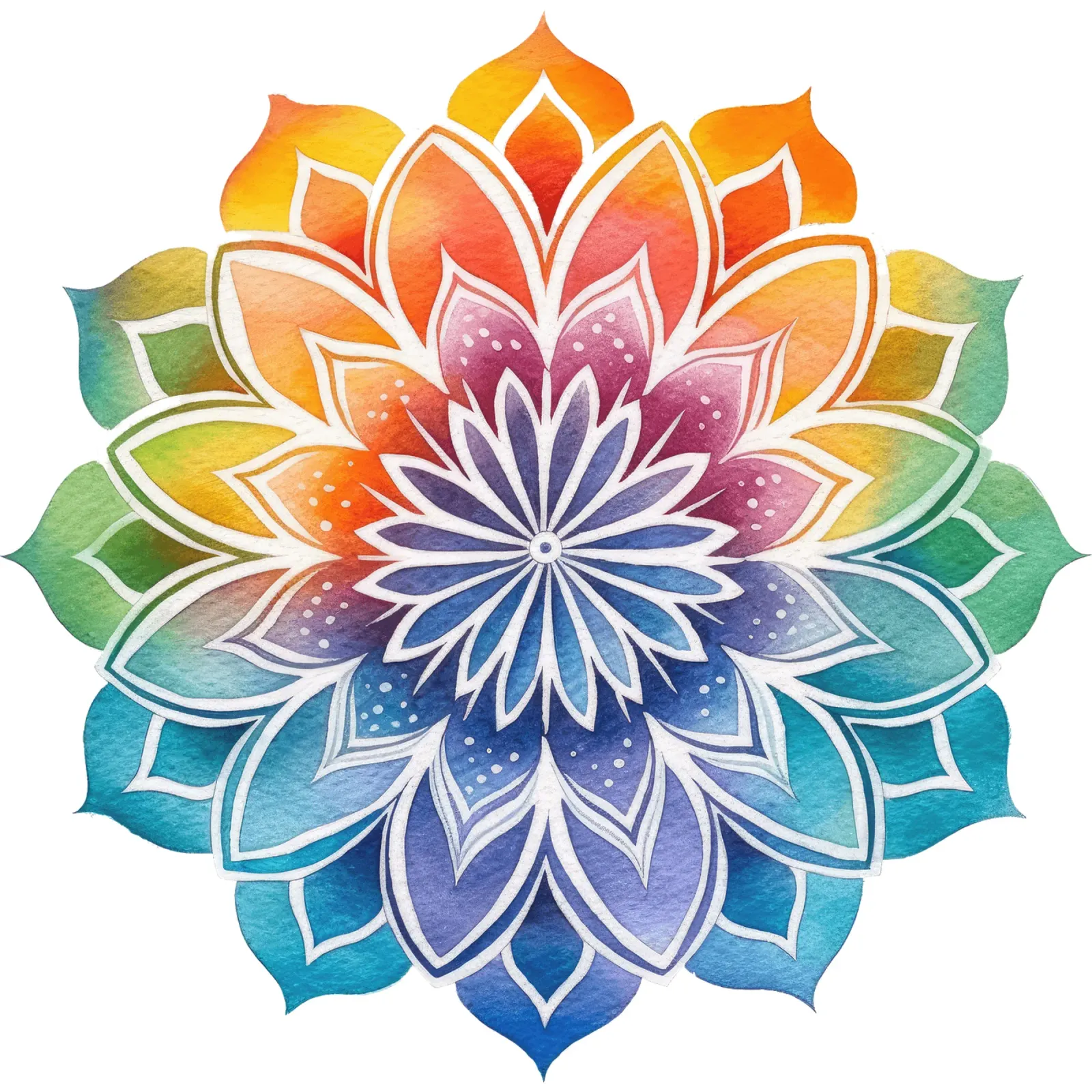 Mandala arcobaleno acquerellato pellicola backlit da Spiritual Touch
