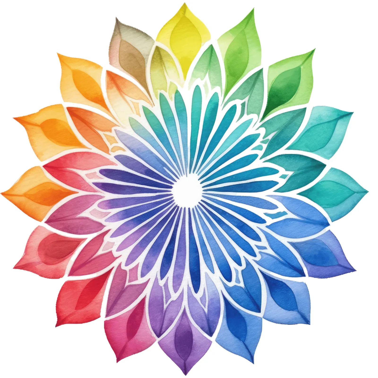 Mandala arcobaleno acquerellato pellicola backlit da Spiritual Touch