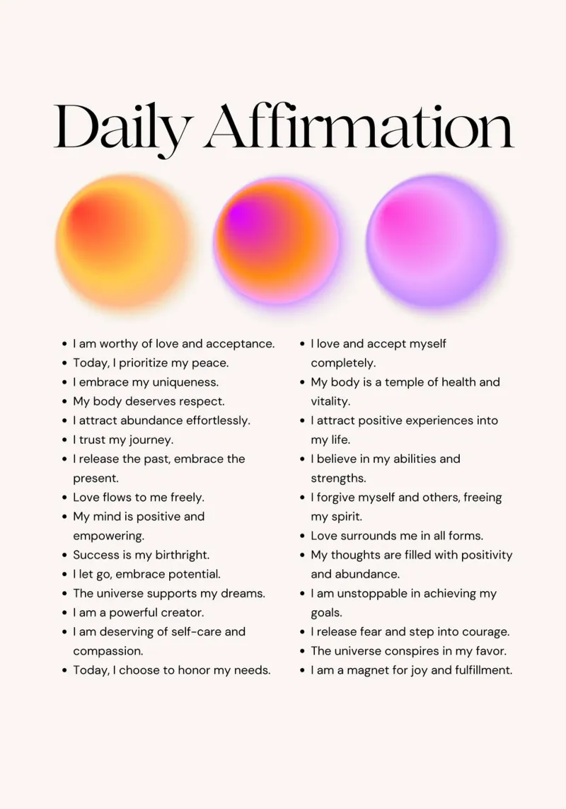Daily Affirmation Law of Attraction Aura Poster Print alu-dibond by homdeco