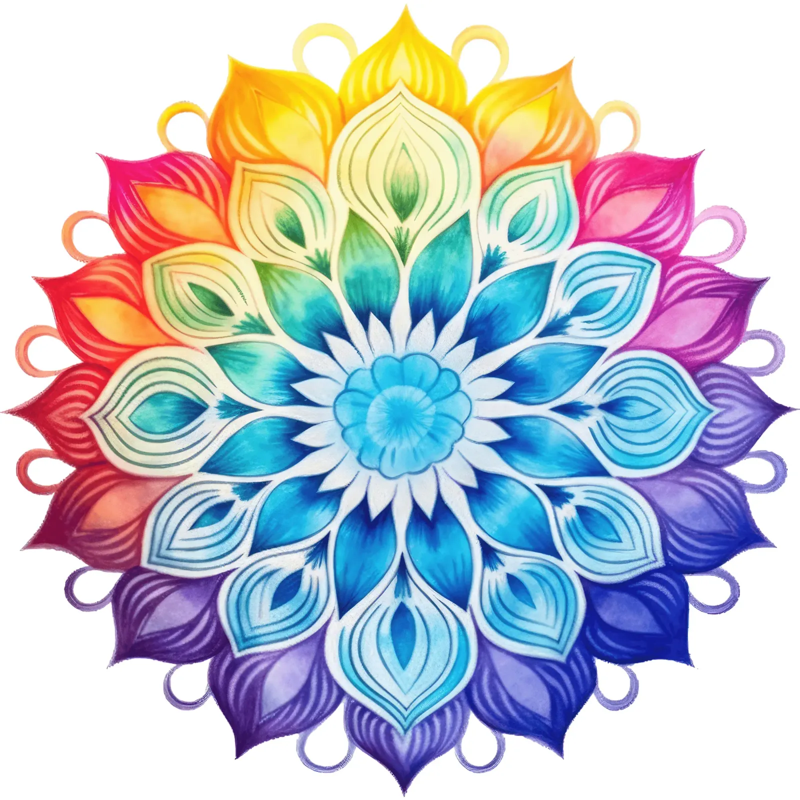 Mandala arcobaleno acquerellato pellicola backlit da Spiritual Touch