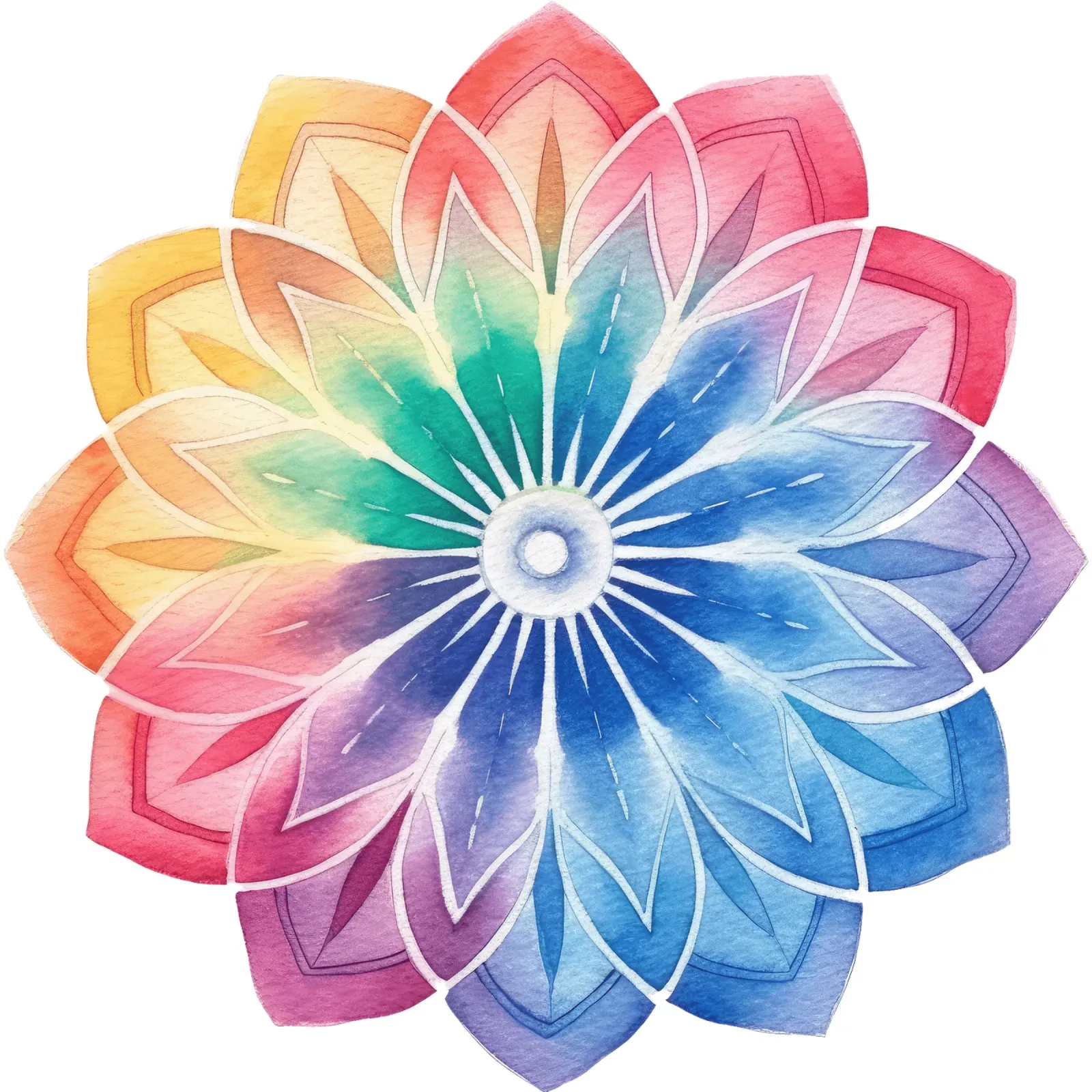 Mandala arcobaleno acquerellato pellicola backlit da Spiritual Touch