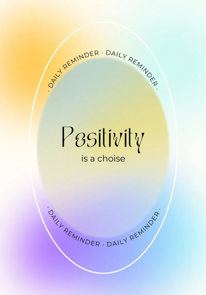 "La positività è una scelta" Aura Gradient Daily Reminder Art poster da homdeco