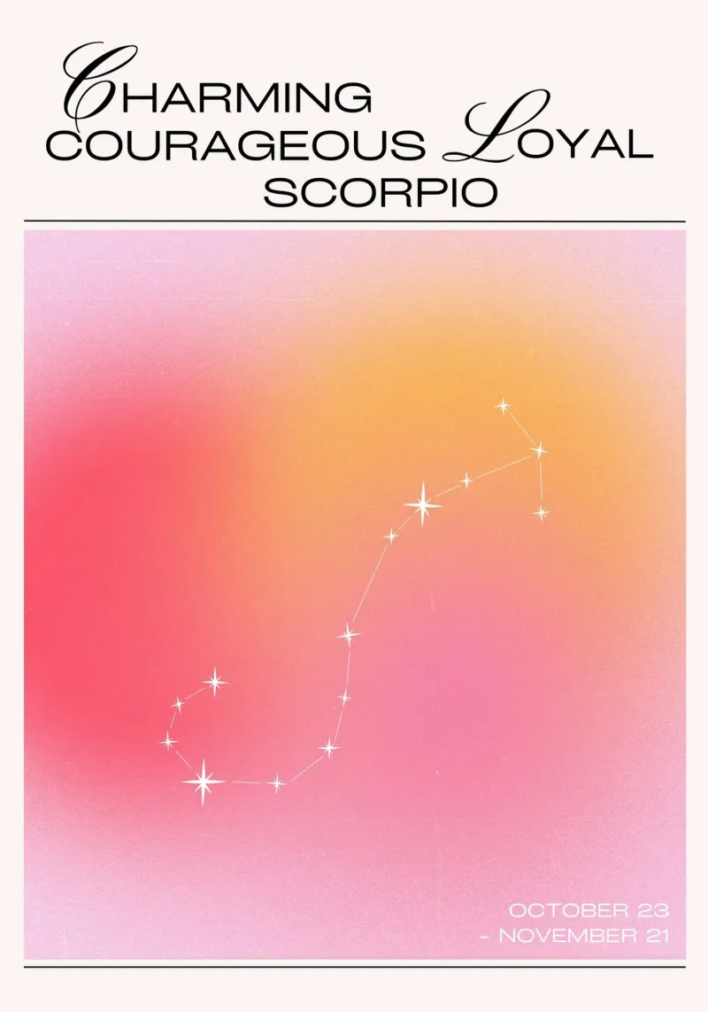 Scorpio Zodiac Constellation Aura Gradient Poster Art canvas with Floater frame by homdeco