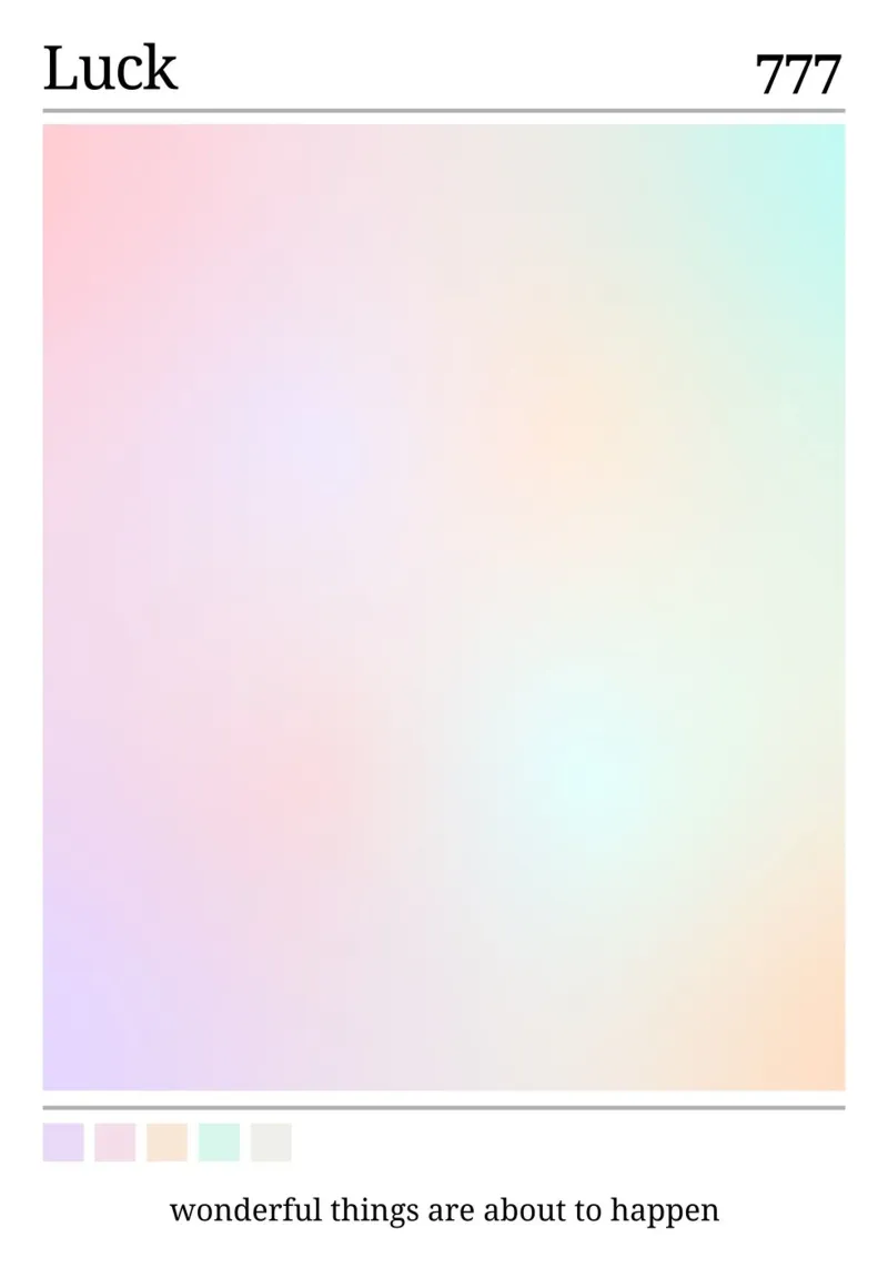 Angelo n. 777 Luck Pastel Aura Gradient Poster Art pellicola backlit da homdeco