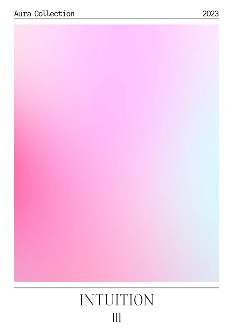 "Intuition" Angelo n. 111 Aura Rosa Blu Gradiente 2023 pellicola backlit da homdeco