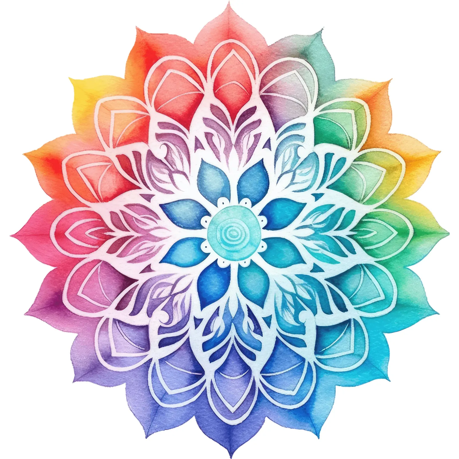 Mandala arcobaleno acquerellato pellicola backlit da Spiritual Touch
