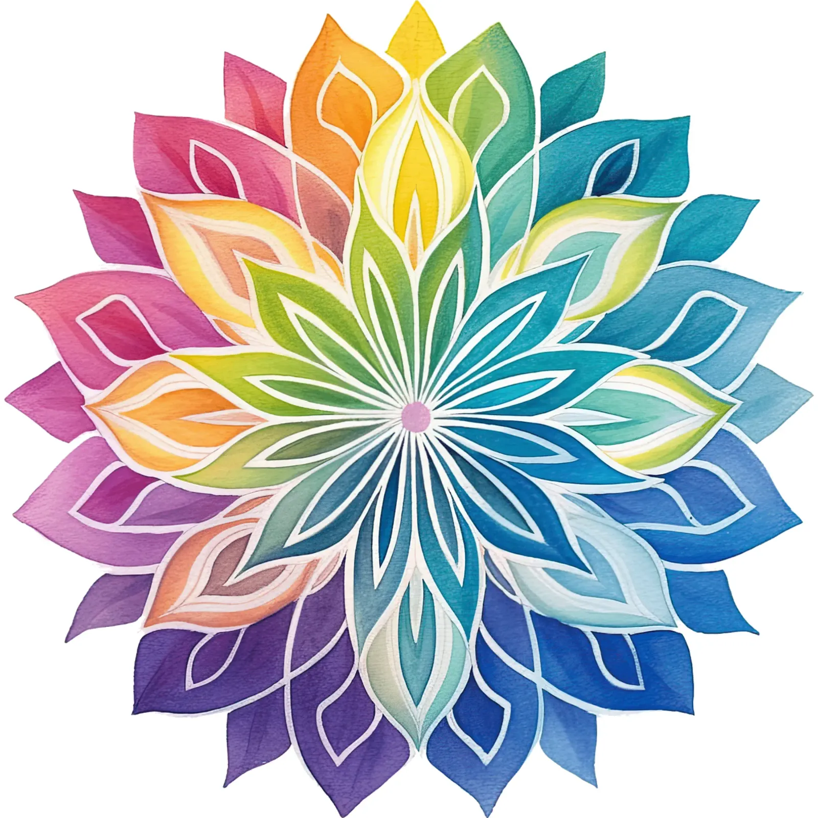 Mandala arcobaleno acquerellato pellicola backlit da Spiritual Touch