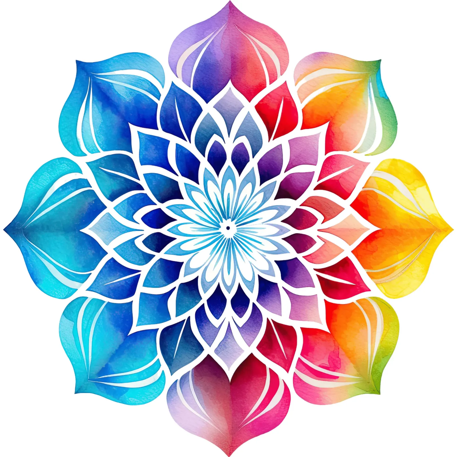 Mandala arcobaleno acquerellato pellicola backlit da Spiritual Touch