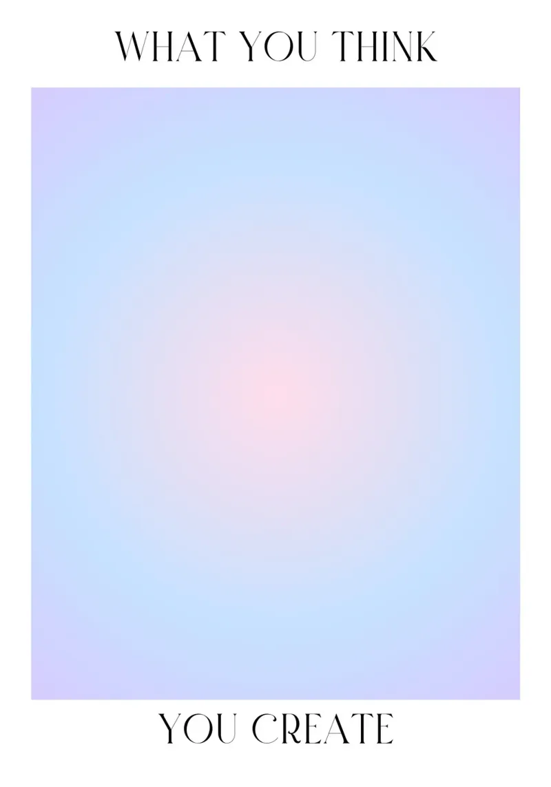 "What You Think" Law of Attraction Aura Gradient Poster canvas by homdeco