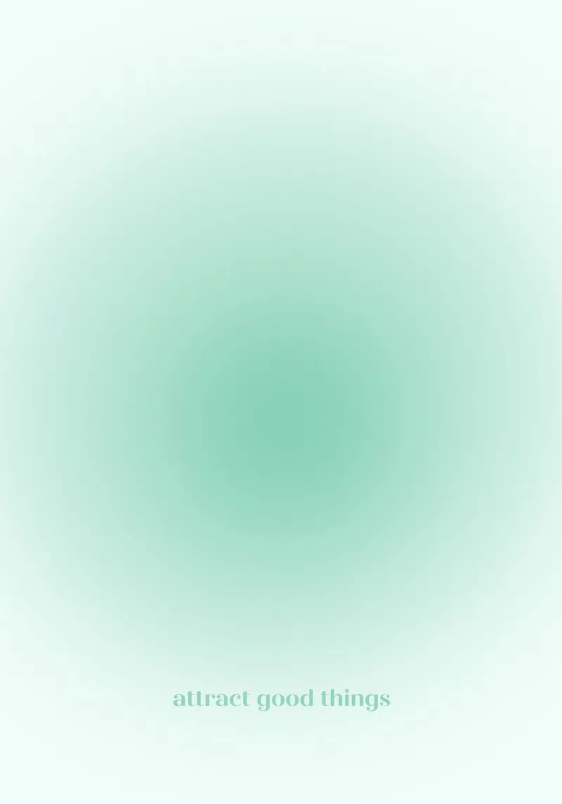 "Attract Good Things" Mint Aura Gradient Abstract Print canvas by homdeco