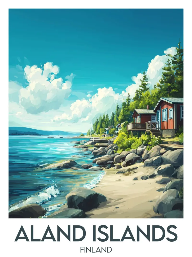 Poster delle isole Åland poster con telaio in plastica da Frame the World
