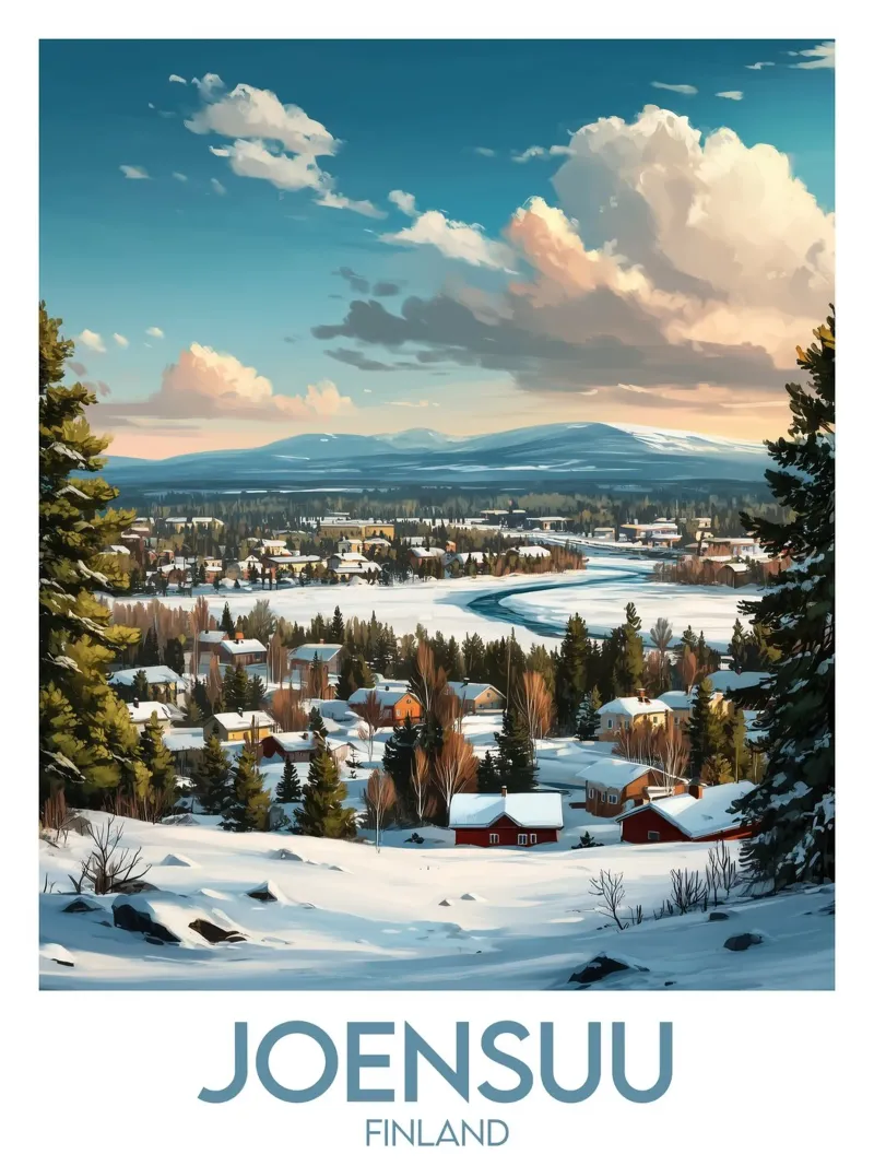 Affiche Joensuu tela con Cornice a cassetta da Frame the World