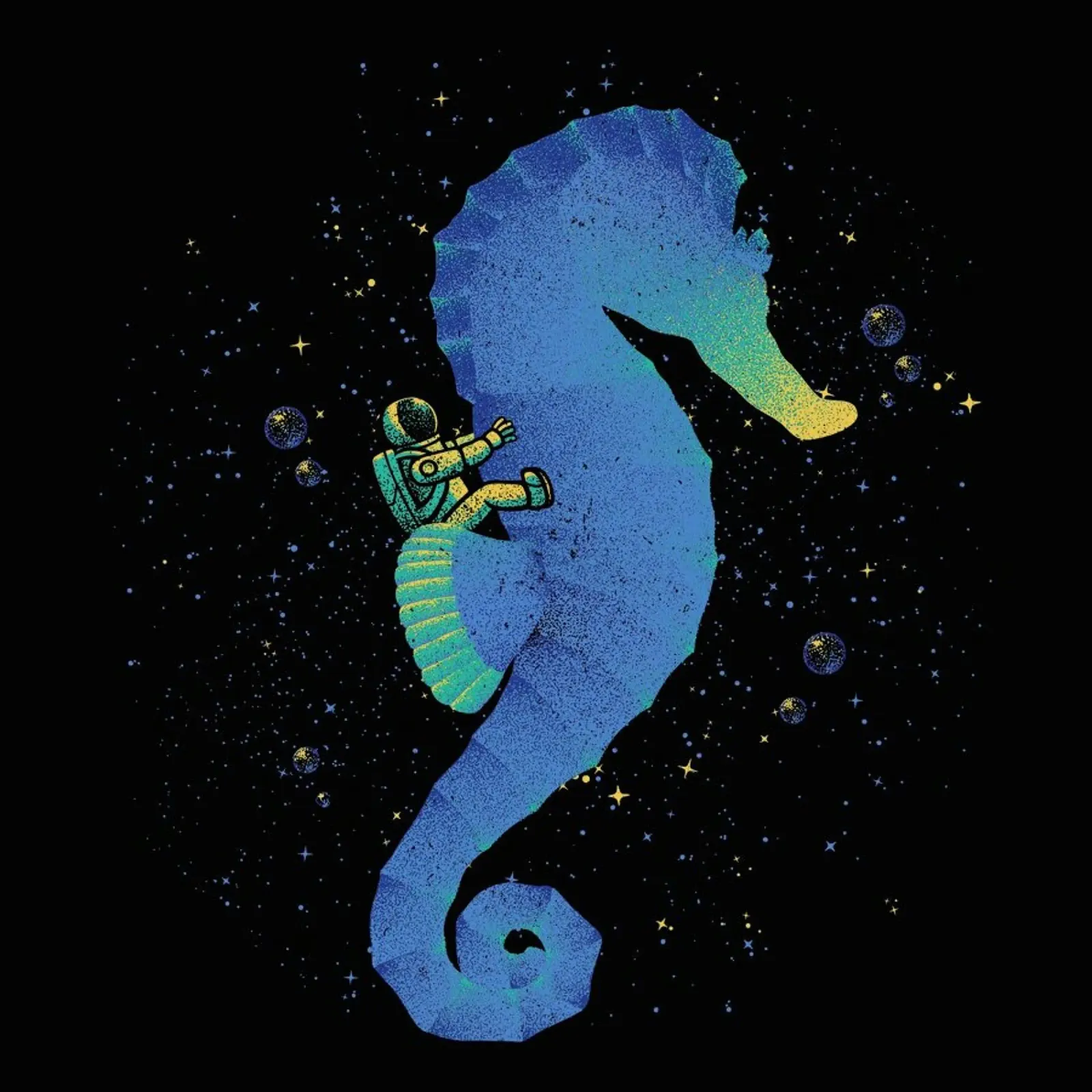Riding A Sea Horse Astronaut pellicola backlit da Tobe Fonseca
