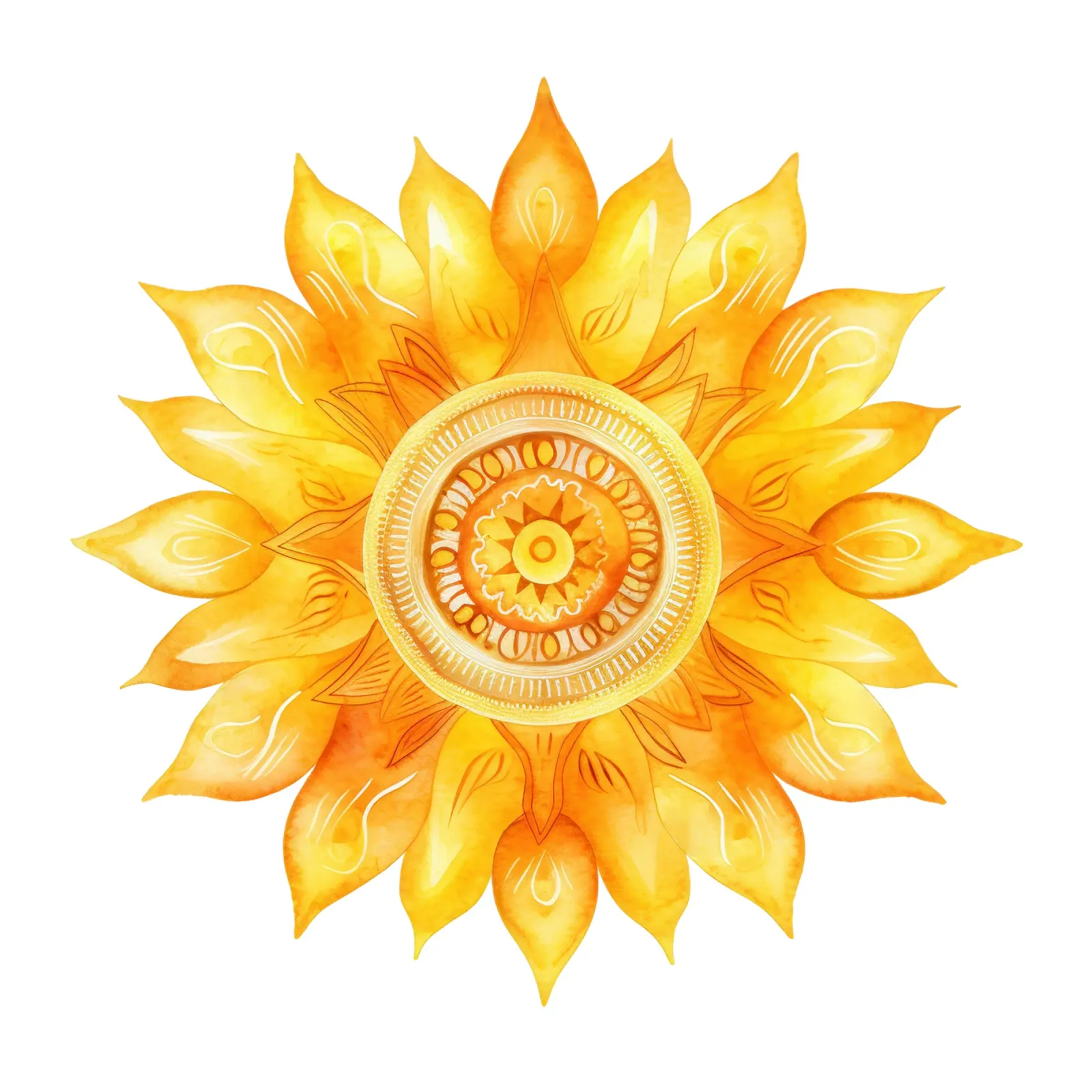 Mandala van de zon aluminium-dibond van Spiritual Touch