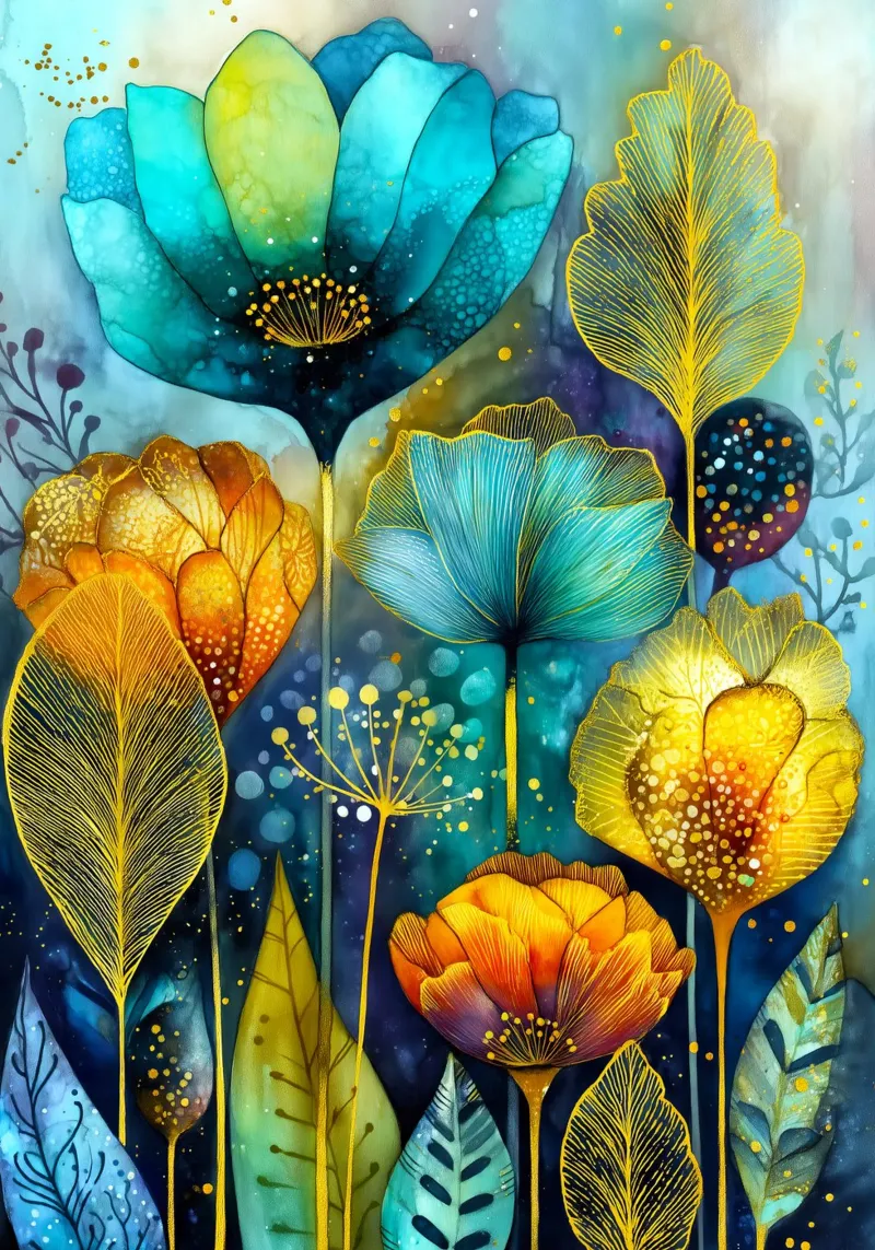 Fiori magici carta hahnemühle da Justyna Jaszke JBJart