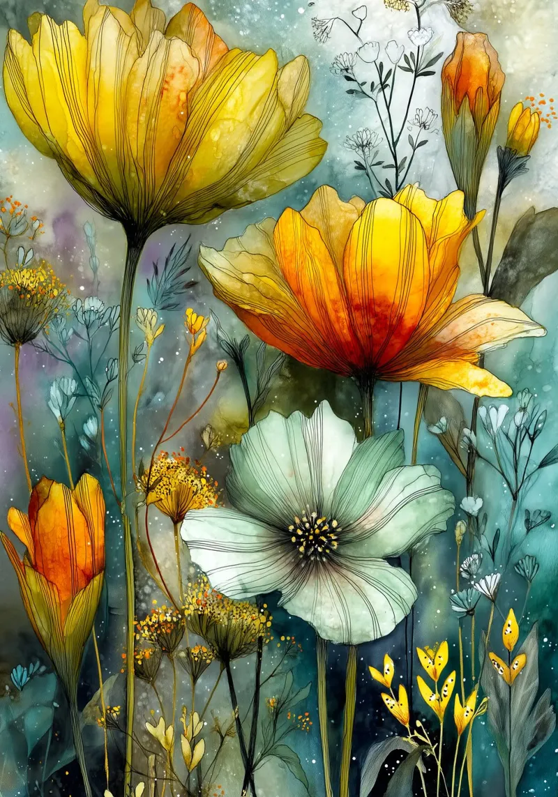 Big flowers forex plate by Justyna Jaszke JBJart