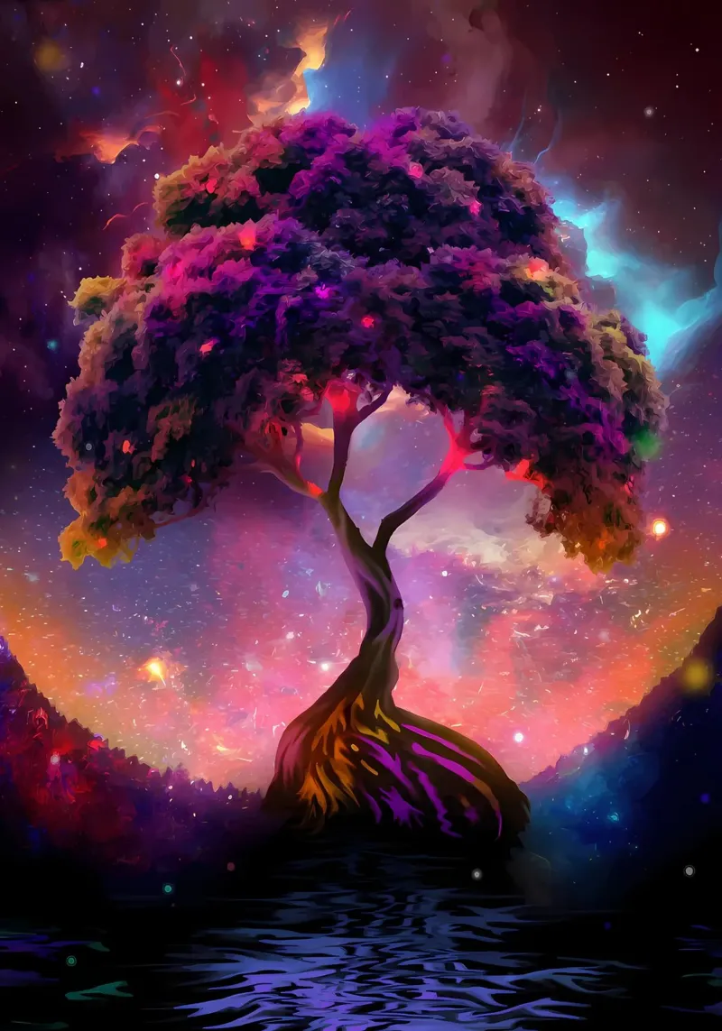 albero cielo notturno cosmico plexiglass da Jennifer R Spyhalski