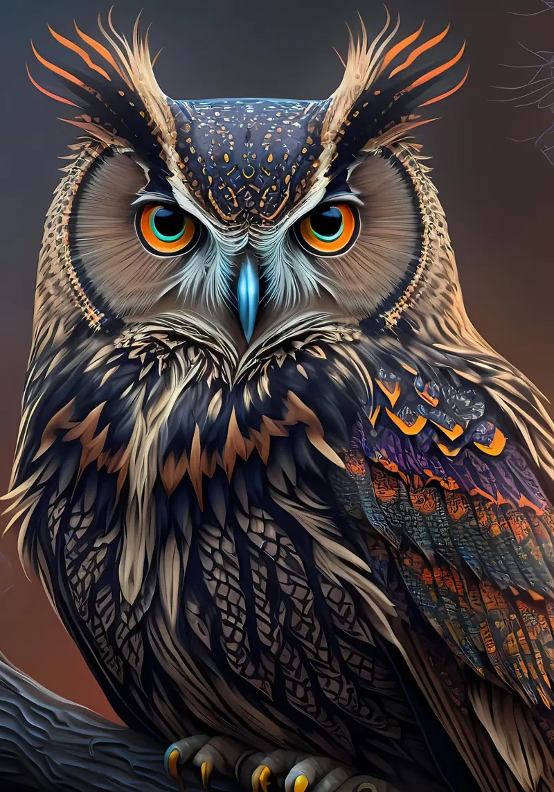 gufo uccello animale natura poster con telaio in legno da Jennifer R Spyhalski