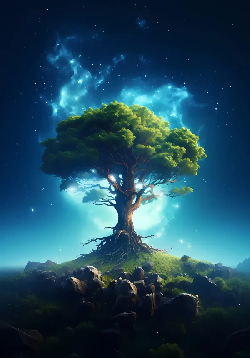 albero notte stelle pellicola backlit da Jennifer R Spyhalski