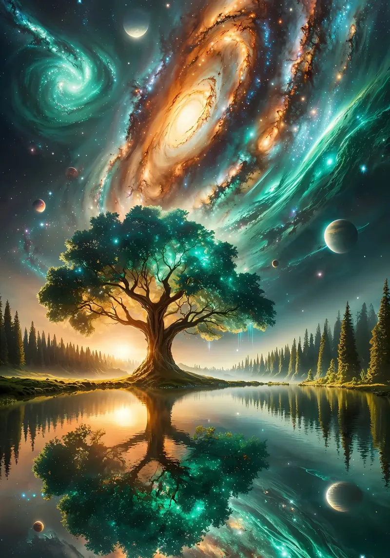 albero galassie stelle carta hahnemühle da Jennifer R Spyhalski