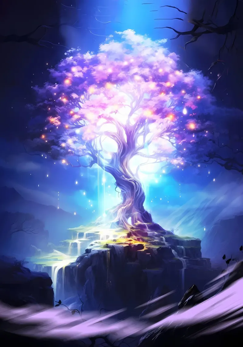 fantasy tree glowing tree backlit film by Jennifer R Spyhalski